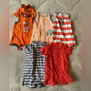 Set of 5 Boys’ Rompers - Size 18m